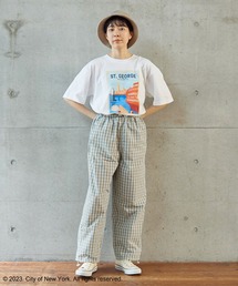 PAR ICI | チェック/タイプライター 顔料コーティングトレーニングパンツ (セットアップ対応)(その他パンツ)