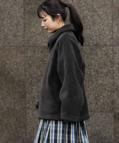 SENSE OF PLACE by URBAN RESEARCH(センスオブプレイスバイアーバンリサーチ)の「ボアブルゾン(ブルゾン・レディース・ブラウン/アイボリー/チャコールグレー・ONE)」の18枚目の写真