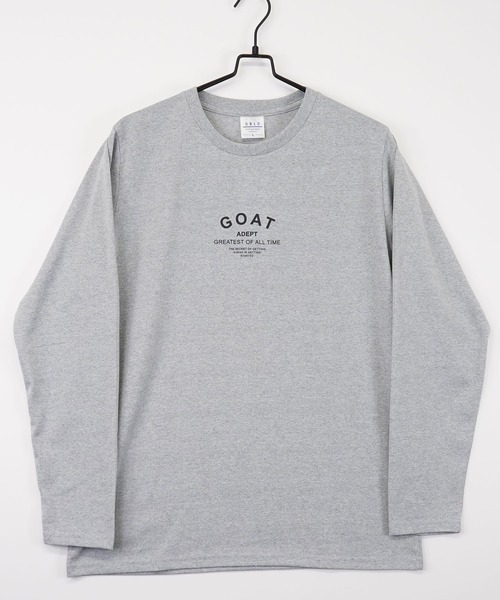 GGD SELECT（ジージーディー　セレクト）の「ロゴプリントロングスリーブTシャツ（Tシャツ/カットソー・メンズ・ブルー/杢グレー/ホワイト系その他2/ブラック/ブラック系その他2/インディゴブルー/ミント/ベージュ/ライトブラック/グリーン/ホワイト/ピンク・M/L/LL）」の7枚目の写真