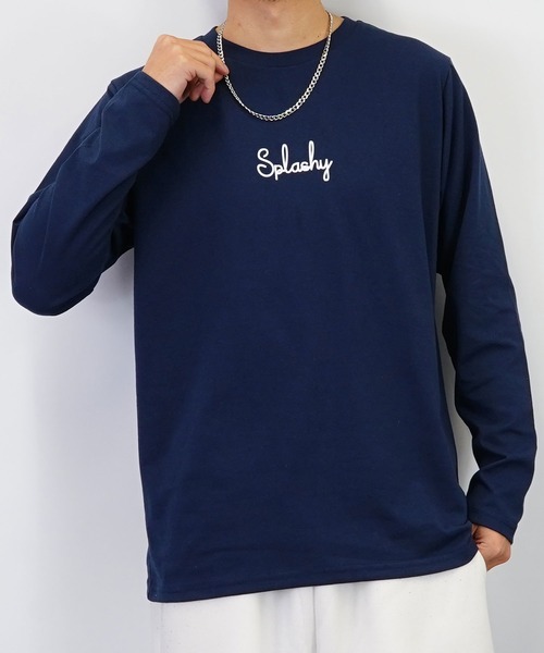 GGD SELECT（ジージーディー　セレクト）の「ロゴプリントロングスリーブTシャツ（Tシャツ/カットソー・メンズ・ブルー/杢グレー/ホワイト系その他2/ブラック/ブラック系その他2/インディゴブルー/ミント/ベージュ/ライトブラック/グリーン/ホワイト/ピンク・M/L/LL）」の16枚目の写真