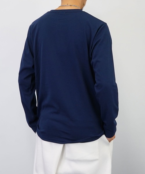 GGD SELECT（ジージーディー　セレクト）の「ロゴプリントロングスリーブTシャツ（Tシャツ/カットソー・メンズ・ブルー/杢グレー/ホワイト系その他2/ブラック/ブラック系その他2/インディゴブルー/ミント/ベージュ/ライトブラック/グリーン/ホワイト/ピンク・M/L/LL）」の17枚目の写真