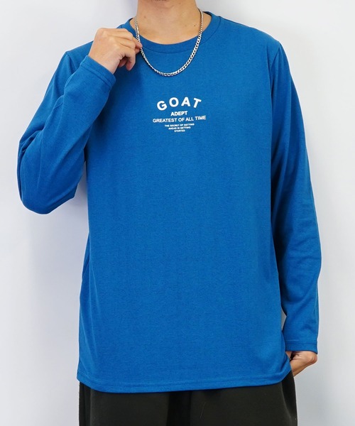 GGD SELECT（ジージーディー　セレクト）の「ロゴプリントロングスリーブTシャツ（Tシャツ/カットソー・メンズ・ブルー/杢グレー/ホワイト系その他2/ブラック/ブラック系その他2/インディゴブルー/ミント/ベージュ/ライトブラック/グリーン/ホワイト/ピンク・M/L/LL）」の20枚目の写真