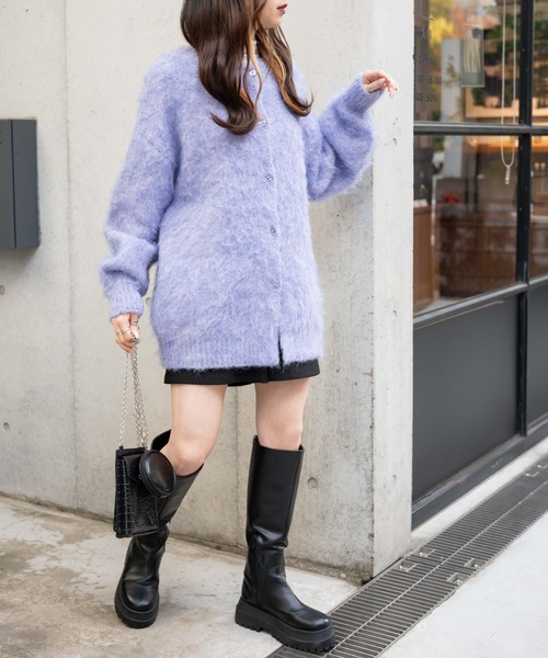 WEGO（ウィゴー）の「WEGO/メランジBIGカーディガン（カーディガン/ボレロ・レディース・ピンク/ブルー/グリーン/パープル・FREE）」の8枚目の写真