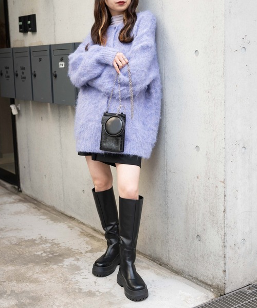 WEGO（ウィゴー）の「WEGO/メランジBIGカーディガン（カーディガン/ボレロ・レディース・ピンク/ブルー/グリーン/パープル・FREE）」の7枚目の写真