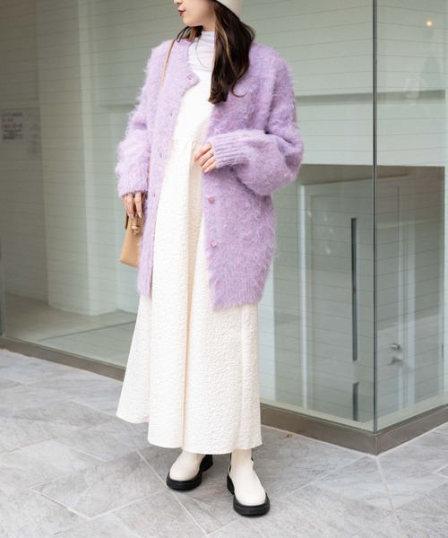 WEGO（ウィゴー）の「WEGO/メランジBIGカーディガン（カーディガン/ボレロ・レディース・ピンク/ブルー/グリーン/パープル・FREE）」の13枚目の写真