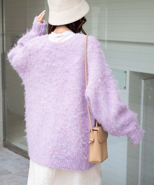 WEGO（ウィゴー）の「WEGO/メランジBIGカーディガン（カーディガン/ボレロ・レディース・ピンク/ブルー/グリーン/パープル・FREE）」の11枚目の写真