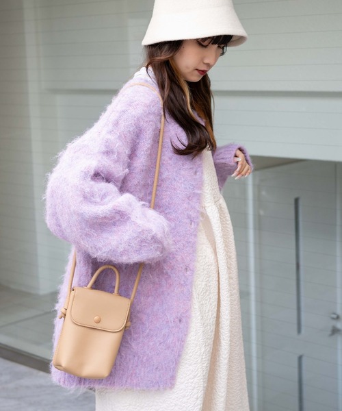 WEGO（ウィゴー）の「WEGO/メランジBIGカーディガン（カーディガン/ボレロ・レディース・ピンク/ブルー/グリーン/パープル・FREE）」の9枚目の写真