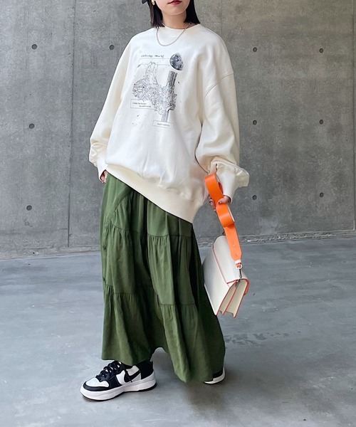 PAGEBOY（ページボーイ）の「ボタンティアードスカート（スカート・レディース・ブラック/カーキ・FREE）」の7枚目の写真