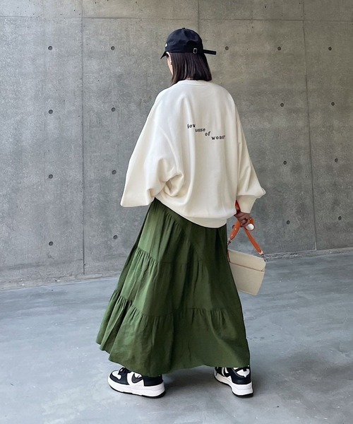 PAGEBOY（ページボーイ）の「ボタンティアードスカート（スカート・レディース・ブラック/カーキ・FREE）」の9枚目の写真