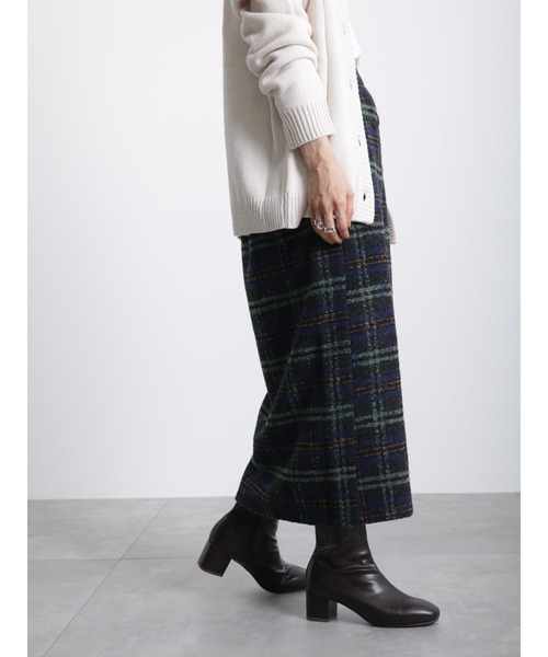 Samansa Mos2 blue（サマンサモスモスブルー）の「ツイードチェックスカート（スカート・レディース・ベージュ/ネイビー/グレー・ﾌﾘ-）」の11枚目の写真