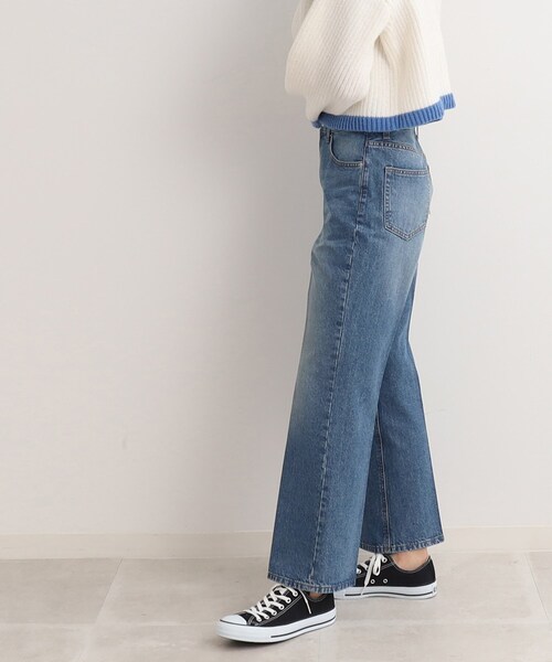 Cutie Blonde(キューティーブロンド)の「◆【セットアップ可】センタープレス デニムセミフレアパンツ(デニムパンツ・レディース・ブルー/ダークネイビー・01/02/03)」の7枚目の写真