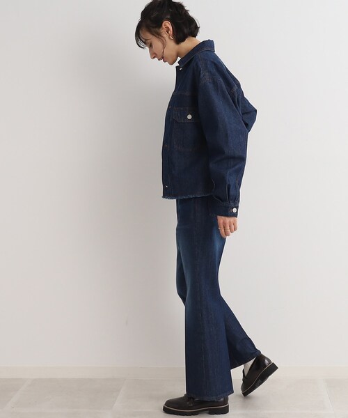 Cutie Blonde(キューティーブロンド)の「◆【セットアップ可】センタープレス デニムセミフレアパンツ(デニムパンツ・レディース・ブルー/ダークネイビー・01/02/03)」の19枚目の写真