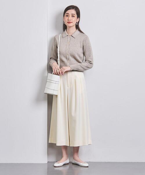 UNITED ARROWS（ユナイテッドアローズ）の「W/PU ハイウエスト ガウチョパンツ（その他パンツ・レディース・ネイビー/オフホワイト/ダークグレー・36/38）」の4枚目の写真