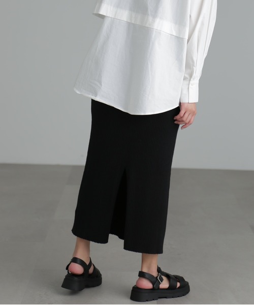 FREE'S MART(フリーズマート)の「◆リブニットナロースカート(スカート・レディース・ベージュ/ピンク/ブラック・SMALL/MEDIUM)」の7枚目の写真