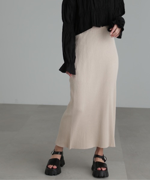 FREE'S MART(フリーズマート)の「◆リブニットナロースカート(スカート・レディース・ベージュ/ピンク/ブラック・SMALL/MEDIUM)」の11枚目の写真