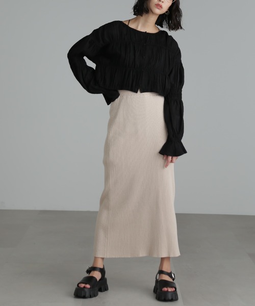 FREE'S MART(フリーズマート)の「◆リブニットナロースカート(スカート・レディース・ベージュ/ピンク/ブラック・SMALL/MEDIUM)」の10枚目の写真