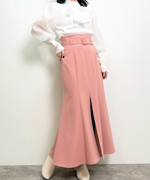 INGNI（イング）の「共ベルト付スリットマーメイドスカート（スカート・レディース・その他3/ブラック/ピンク/ライトベージュ・FREE）」の6枚目の写真