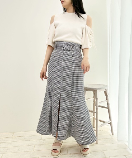 INGNI（イング）の「共ベルト付スリットマーメイドスカート（スカート・レディース・その他3/ブラック/ピンク/ライトベージュ・FREE）」の13枚目の写真