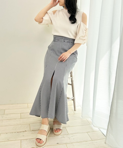 INGNI（イング）の「共ベルト付スリットマーメイドスカート（スカート・レディース・その他3/ブラック/ピンク/ライトベージュ・FREE）」の12枚目の写真