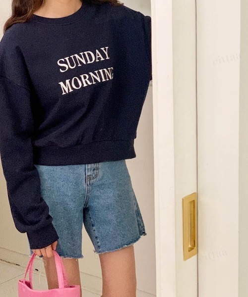 Dalfwin（ダールフィン）の「SUNDAY刺繍ロゴスウェット（スウェット・レディース・ネイビー/ベージュ/オートミール・FREE）」の4枚目の写真