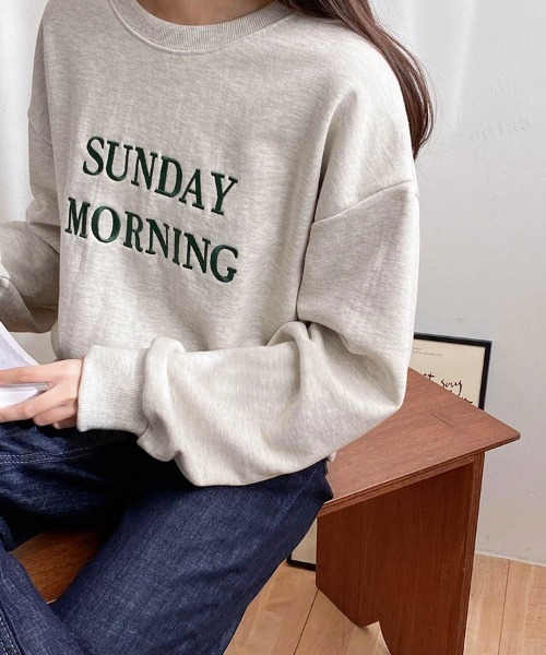 Dalfwin（ダールフィン）の「SUNDAY刺繍ロゴスウェット（スウェット・レディース・ネイビー/ベージュ/オートミール・FREE）」の10枚目の写真