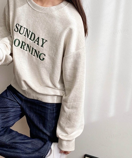 Dalfwin（ダールフィン）の「SUNDAY刺繍ロゴスウェット（スウェット・レディース・ネイビー/ベージュ/オートミール・FREE）」の15枚目の写真