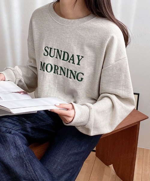 Dalfwin（ダールフィン）の「SUNDAY刺繍ロゴスウェット（スウェット・レディース・ネイビー/ベージュ/オートミール・FREE）」の11枚目の写真