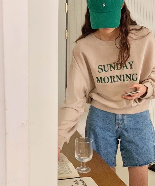 Dalfwin（ダールフィン）の「SUNDAY刺繍ロゴスウェット（スウェット・レディース・ネイビー/ベージュ/オートミール・FREE）」の19枚目の写真