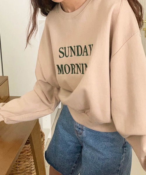 Dalfwin（ダールフィン）の「SUNDAY刺繍ロゴスウェット（スウェット・レディース・ネイビー/ベージュ/オートミール・FREE）」の18枚目の写真