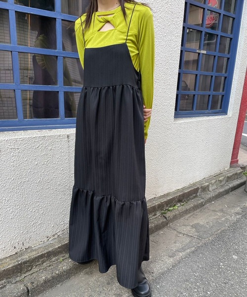 ＪＵＧＬＡＮＳ（ユグランス）の「☆ 立体的なストライプが魅力的。シャドーストライプキャミワンピース　30939A132（ワンピース・レディース・ブルー/オフホワイト/ブラック・FREE）」の3枚目の写真