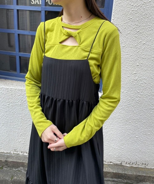 ＪＵＧＬＡＮＳ（ユグランス）の「☆ 立体的なストライプが魅力的。シャドーストライプキャミワンピース　30939A132（ワンピース・レディース・ブルー/オフホワイト/ブラック・FREE）」の5枚目の写真