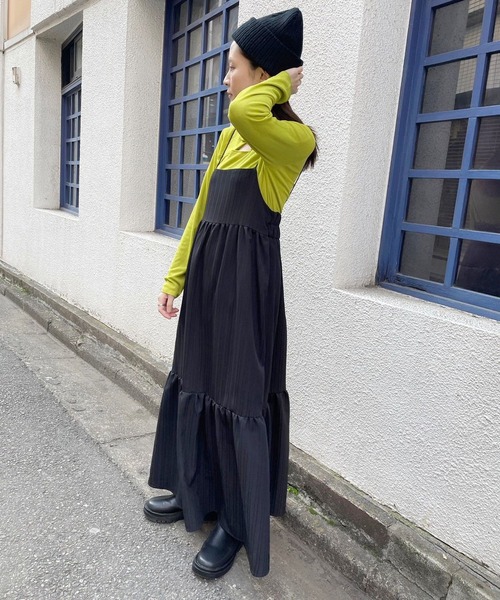 ＪＵＧＬＡＮＳ（ユグランス）の「☆ 立体的なストライプが魅力的。シャドーストライプキャミワンピース　30939A132（ワンピース・レディース・ブルー/オフホワイト/ブラック・FREE）」の7枚目の写真