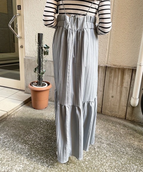 ＪＵＧＬＡＮＳ（ユグランス）の「☆ 立体的なストライプが魅力的。シャドーストライプキャミワンピース　30939A132（ワンピース・レディース・ブルー/オフホワイト/ブラック・FREE）」の15枚目の写真