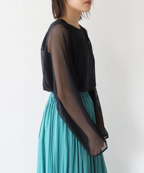 Lant Kalte(ラントカルテ)の「【Lant Kalte】メッシュ切替アンサンブルPO(Tシャツ/カットソー・レディース・アイボリー/ブラック・M)」の16枚目の写真