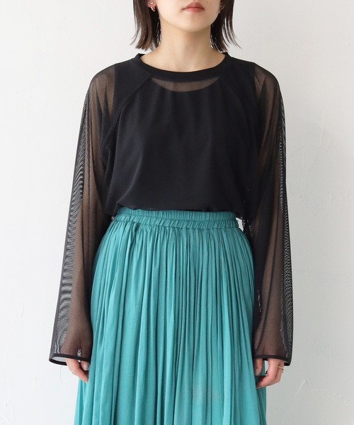 Lant Kalte(ラントカルテ)の「【Lant Kalte】メッシュ切替アンサンブルPO(Tシャツ/カットソー・レディース・アイボリー/ブラック・M)」の11枚目の写真