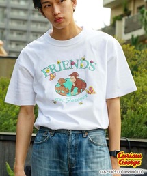 【OUTDOOR PRODUCTS/アウトドアプロダクツ】【 おさるのジョージ 】ニョッキ ハンドリー コラボ Tシャツ ドロップショルダー オーバーサイズ