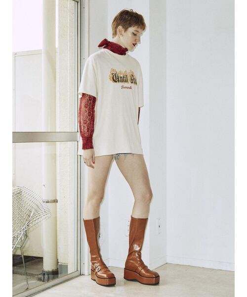 jouetie（ジュエティ）の「ファイヤーロゴBIGTシャツ（Tシャツ/カットソー・レディース・アイボリー/グリーン/ブラック・MEDIUM）」の11枚目の写真