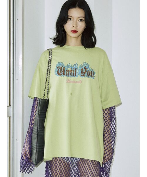 jouetie（ジュエティ）の「ファイヤーロゴBIGTシャツ（Tシャツ/カットソー・レディース・アイボリー/グリーン/ブラック・MEDIUM）」の12枚目の写真