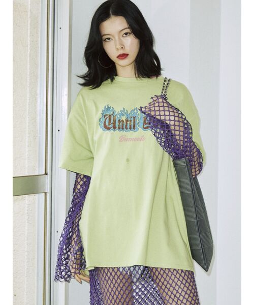 jouetie（ジュエティ）の「ファイヤーロゴBIGTシャツ（Tシャツ/カットソー・レディース・アイボリー/グリーン/ブラック・MEDIUM）」の13枚目の写真