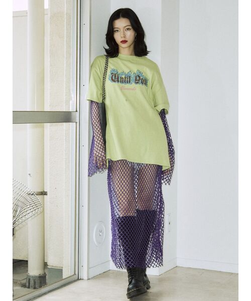 jouetie（ジュエティ）の「ファイヤーロゴBIGTシャツ（Tシャツ/カットソー・レディース・アイボリー/グリーン/ブラック・MEDIUM）」の16枚目の写真