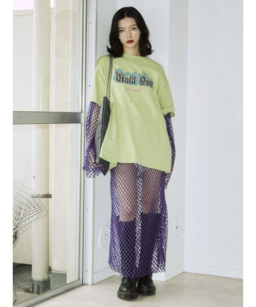 jouetie（ジュエティ）の「ファイヤーロゴBIGTシャツ（Tシャツ/カットソー・レディース・アイボリー/グリーン/ブラック・MEDIUM）」の17枚目の写真