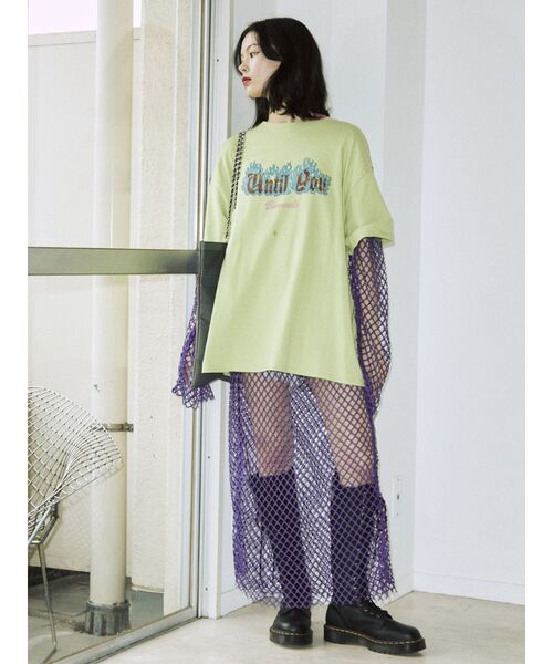 jouetie（ジュエティ）の「ファイヤーロゴBIGTシャツ（Tシャツ/カットソー・レディース・アイボリー/グリーン/ブラック・MEDIUM）」の18枚目の写真