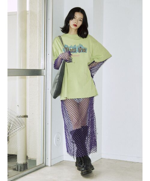 jouetie（ジュエティ）の「ファイヤーロゴBIGTシャツ（Tシャツ/カットソー・レディース・アイボリー/グリーン/ブラック・MEDIUM）」の19枚目の写真