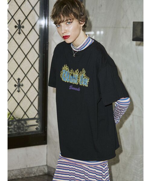 jouetie（ジュエティ）の「ファイヤーロゴBIGTシャツ（Tシャツ/カットソー・レディース・アイボリー/グリーン/ブラック・MEDIUM）」の22枚目の写真