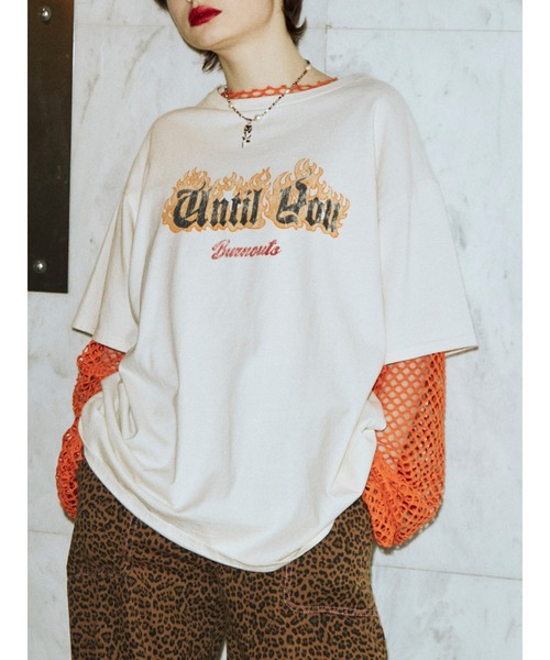 jouetie（ジュエティ）の「ファイヤーロゴBIGTシャツ（Tシャツ/カットソー・レディース・アイボリー/グリーン/ブラック・MEDIUM）」の2枚目の写真