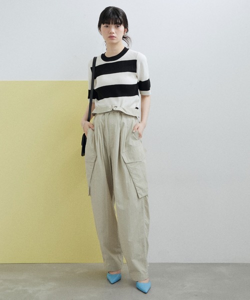 ADAM ET ROPE'(アダムエロペ)の「【サステナブル・WEB限定】MIXリブニットプルオーバー(ニット/セーター・レディース・ホワイト/ブラック/ブラック系その他2/ブルー系その他4・FREE)」の8枚目の写真