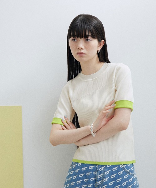 ADAM ET ROPE'(アダムエロペ)の「【サステナブル・WEB限定】MIXリブニットプルオーバー(ニット/セーター・レディース・ホワイト/ブラック/ブラック系その他2/ブルー系その他4・FREE)」の20枚目の写真