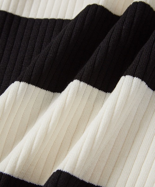 ADAM ET ROPE'(アダムエロペ)の「【サステナブル・WEB限定】MIXリブニットプルオーバー(ニット/セーター・レディース・ホワイト/ブラック/ブラック系その他2/ブルー系その他4・FREE)」の7枚目の写真