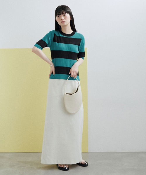 ADAM ET ROPE'(アダムエロペ)の「【サステナブル・WEB限定】MIXリブニットプルオーバー(ニット/セーター・レディース・ホワイト/ブラック/ブラック系その他2/ブルー系その他4・FREE)」の19枚目の写真