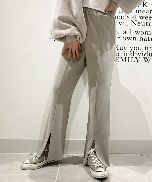 EMILY WEEK(エミリーウィーク)の「【LALAVIE/ララヴィ】Rib Slit Easy Pants(その他パンツ・レディース・チャコールグレー/ブラック/ピンク・FREE)」の2枚目の写真